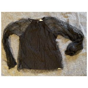 ✨ zara sheer black blouse